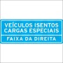 Veículos isentos cargas especiais - faixa da direita